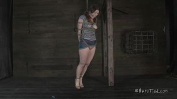 A gorgeous lesbian takes a butt plug plus a dildo in her pussy