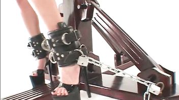 BDSM dominatrix using pussy pump on her aroused sex slave