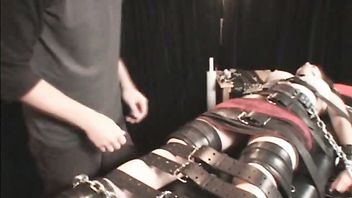 BDSM sex slave gagged and bonded gets cunt tortured